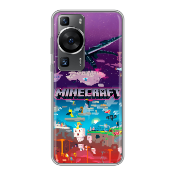 Силиконовый чехол на Huawei P60 Pro с принтом Майнкрафт Minecraft