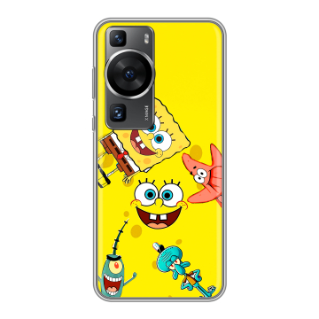 Силиконовый чехол на Huawei P60 Pro с принтом Спанч боб Спанчбоб Силиконовый чехол на Huawei P60 Pro с принтом Спанч боб Спанчбоб