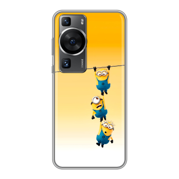 Силиконовый чехол на Huawei P60 Pro с принтом Миньоны