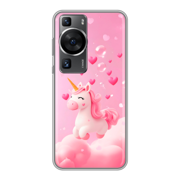 Силиконовый чехол на Huawei P60 Pro с принтом Единорог