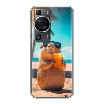 Силиконовый чехол на Huawei P60 Pro с принтом Капибара