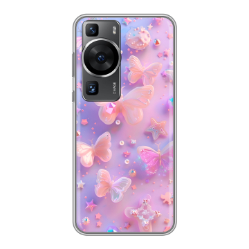 Силиконовый чехол на Huawei P60 Pro с принтом Бабочки