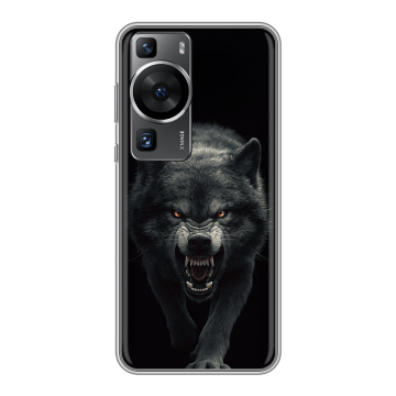 Силиконовый чехол на Huawei P60 Pro с принтом Волк