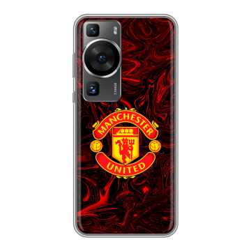 Силиконовый чехол на Huawei P60 Pro с принтом Manchester United Силиконовый чехол на Huawei P60 Pro с принтом Manchester United