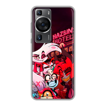 Силиконовый чехол на Huawei P60 Pro с принтом Hazbin Hotel Отель Хазбин
