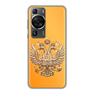 Силиконовый чехол на Huawei P60 Pro с принтом Герб Флаг России Силиконовый чехол на Huawei P60 Pro с принтом Герб Флаг России