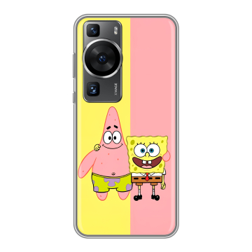 Силиконовый чехол на Huawei P60 Pro с принтом Спанч боб Спанчбоб