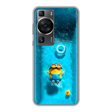 Силиконовый чехол на Huawei P60 Pro с принтом Миньоны