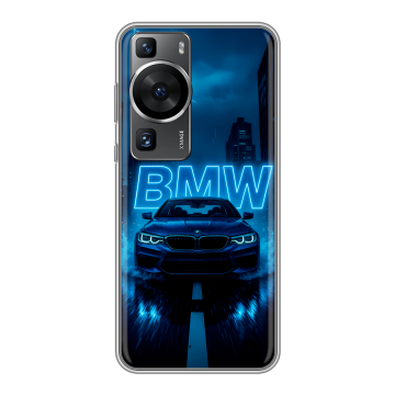 Силиконовый чехол на Huawei P60 Pro с принтом BMW БМВ