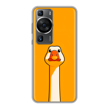 Силиконовый чехол на Huawei P60 Pro с принтом Смешная утка Силиконовый чехол на Huawei P60 Pro с принтом Смешная утка