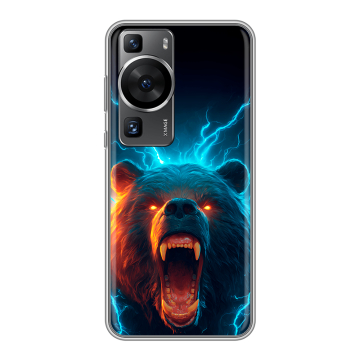 Силиконовый чехол на Huawei P60 Pro с принтом Медведь Силиконовый чехол на Huawei P60 Pro с принтом Медведь
