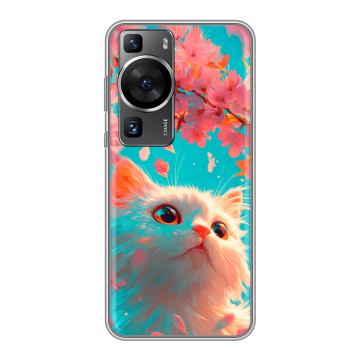 Силиконовый чехол на Huawei P60 Pro с принтом Красивый кот Силиконовый чехол на Huawei P60 Pro с принтом Красивый кот