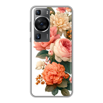 Силиконовый чехол на Huawei P60 Pro с принтом цветы Силиконовый чехол на Huawei P60 Pro с принтом цветы