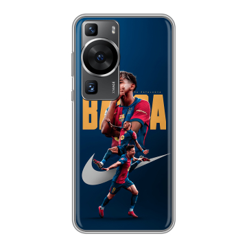 Силиконовый чехол на Huawei P60 Pro с принтом Барселона Barca Yamal 