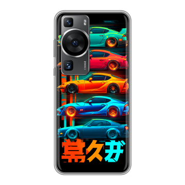 Силиконовый чехол на Huawei P60 Pro с принтом машины тачки Силиконовый чехол на Huawei P60 Pro с принтом машины тачки