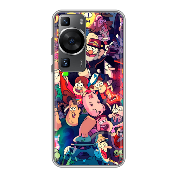 Силиконовый чехол на Huawei P60 Pro с принтом Gravity Falls Гравити Фолз