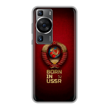 Силиконовый чехол на Huawei P60 Pro с принтом Флаг Герб СССР Силиконовый чехол на Huawei P60 Pro с принтом Флаг Герб СССР