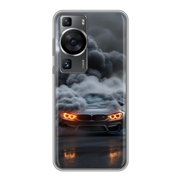 Силиконовый чехол на Huawei P60 Pro с принтом BMW БМВ
