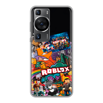 Силиконовый чехол на Huawei P60 Pro с принтом Roblox Роблокс