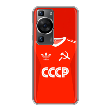 Силиконовый чехол на Huawei P60 Pro с принтом Флаг Герб СССР Силиконовый чехол на Huawei P60 Pro с принтом Флаг Герб СССР