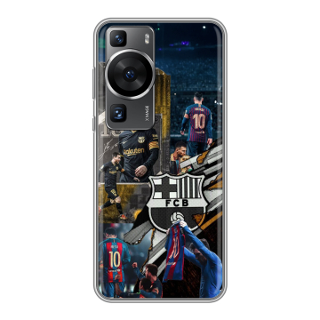 Силиконовый чехол на Huawei P60 Pro с принтом Messi Barcelona