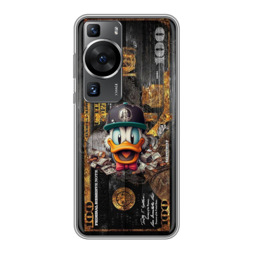 Силиконовый чехол на Huawei P60 Pro с принтом Дональд Дак Доллар