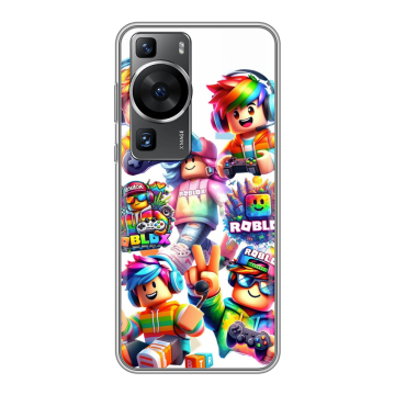Силиконовый чехол на Huawei P60 Pro с принтом Roblox Роблокс