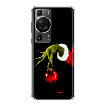 Силиконовый чехол на Huawei P60 Pro с принтом Новый год Гринч Силиконовый чехол на Huawei P60 Pro с принтом Новый год Гринч