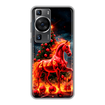 Силиконовый чехол на Huawei P60 Pro с принтом Новый год Силиконовый чехол на Huawei P60 Pro с принтом Новый год