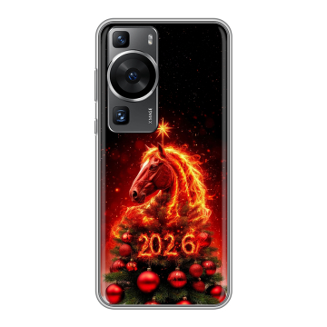 Силиконовый чехол на Huawei P60 Pro с принтом Новый год Силиконовый чехол на Huawei P60 Pro с принтом Новый год
