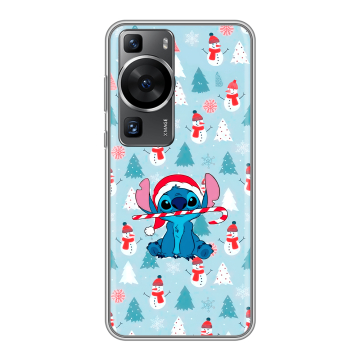 Силиконовый чехол на Huawei P60 Pro с принтом Стич Новый год Силиконовый чехол на Huawei P60 Pro с принтом Стич Новый год