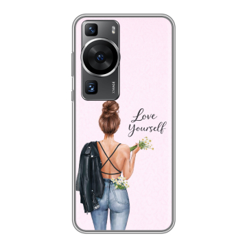 Силиконовый чехол на Huawei P60 Pro с принтом женский Силиконовый чехол на Huawei P60 Pro с принтом женский