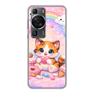 Силиконовый чехол на Huawei P60 Pro с принтом для девочек