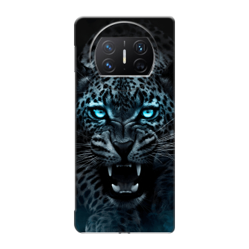 Пластиковый чехол на Huawei Mate X3 с принтом Темный леопард Пластиковый чехол на Huawei Mate X3 с принтом Темный леопард