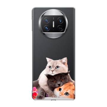 Пластиковый чехол на Huawei Mate X3 с принтом Кошки Пластиковый чехол на Huawei Mate X3 с принтом Кошки