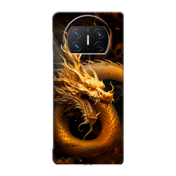 Пластиковый чехол на Huawei Mate X3 с принтом Золотой дракон