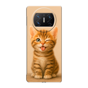 Пластиковый чехол на Huawei Mate X3 с принтом котенок