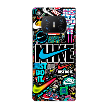Пластиковый чехол на Huawei Mate X3 с принтом найк nike черный