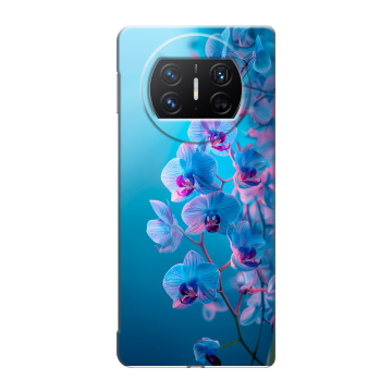 Пластиковый чехол на Huawei Mate X3 с принтом голубые орхидеи