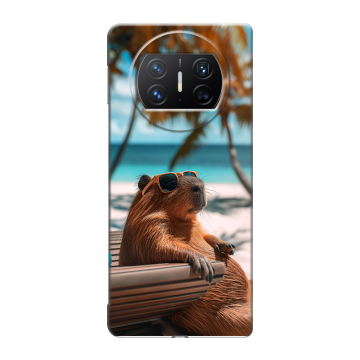 Пластиковый чехол на Huawei Mate X3 с принтом Капибара Пластиковый чехол на Huawei Mate X3 с принтом Капибара