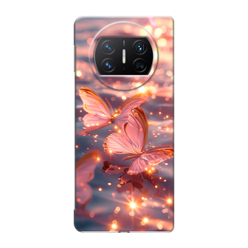 Пластиковый чехол на Huawei Mate X3 с принтом бабочки розовые Пластиковый чехол на Huawei Mate X3 с принтом бабочки розовые