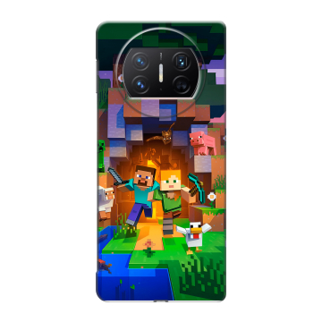 Пластиковый чехол на Huawei Mate X3 с принтом Майнкрафт Minecraft