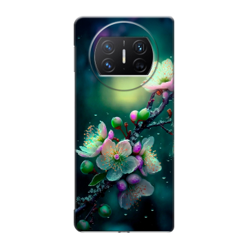 Пластиковый чехол на Huawei Mate X3 с принтом Цветы и мрамор Пластиковый чехол на Huawei Mate X3 с принтом Цветы и мрамор