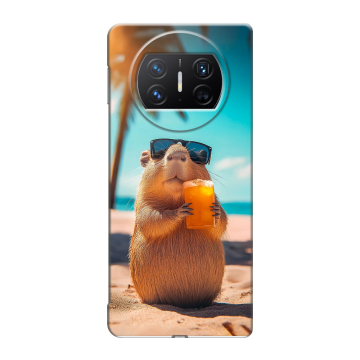 Пластиковый чехол на Huawei Mate X3 с принтом Капибара Пластиковый чехол на Huawei Mate X3 с принтом Капибара