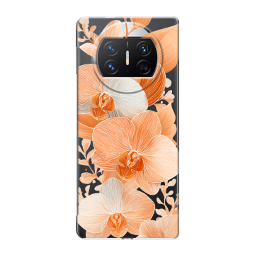 Пластиковый чехол на Huawei Mate X3 с принтом Бежевые цветы