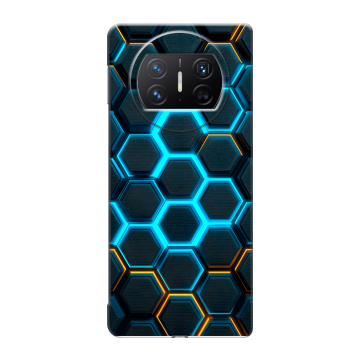 Пластиковый чехол на Huawei Mate X3 с принтом Неоновые соты