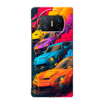 Пластиковый чехол на Huawei Mate X3 с принтом Тачки
