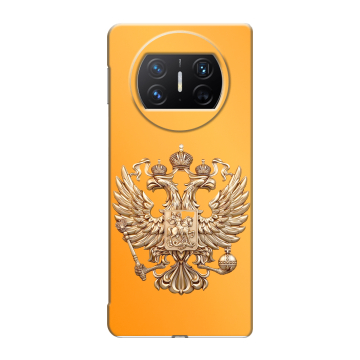 Пластиковый чехол на Huawei Mate X3 с принтом Герб Флаг России