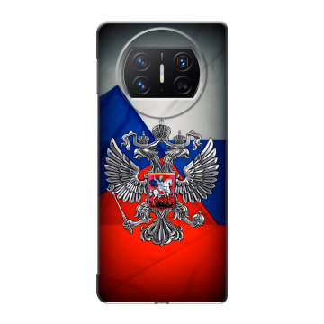 Пластиковый чехол на Huawei Mate X3 с принтом Флаг России Пластиковый чехол на Huawei Mate X3 с принтом Флаг России