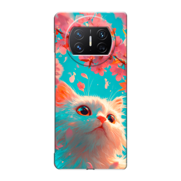 Пластиковый чехол на Huawei Mate X3 с принтом Красивый кот